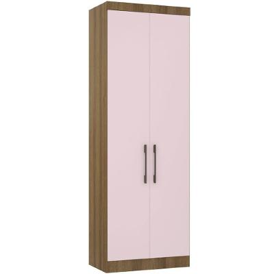 Guarda Roupa Paris 2 Portas Avelã Rosa MDP