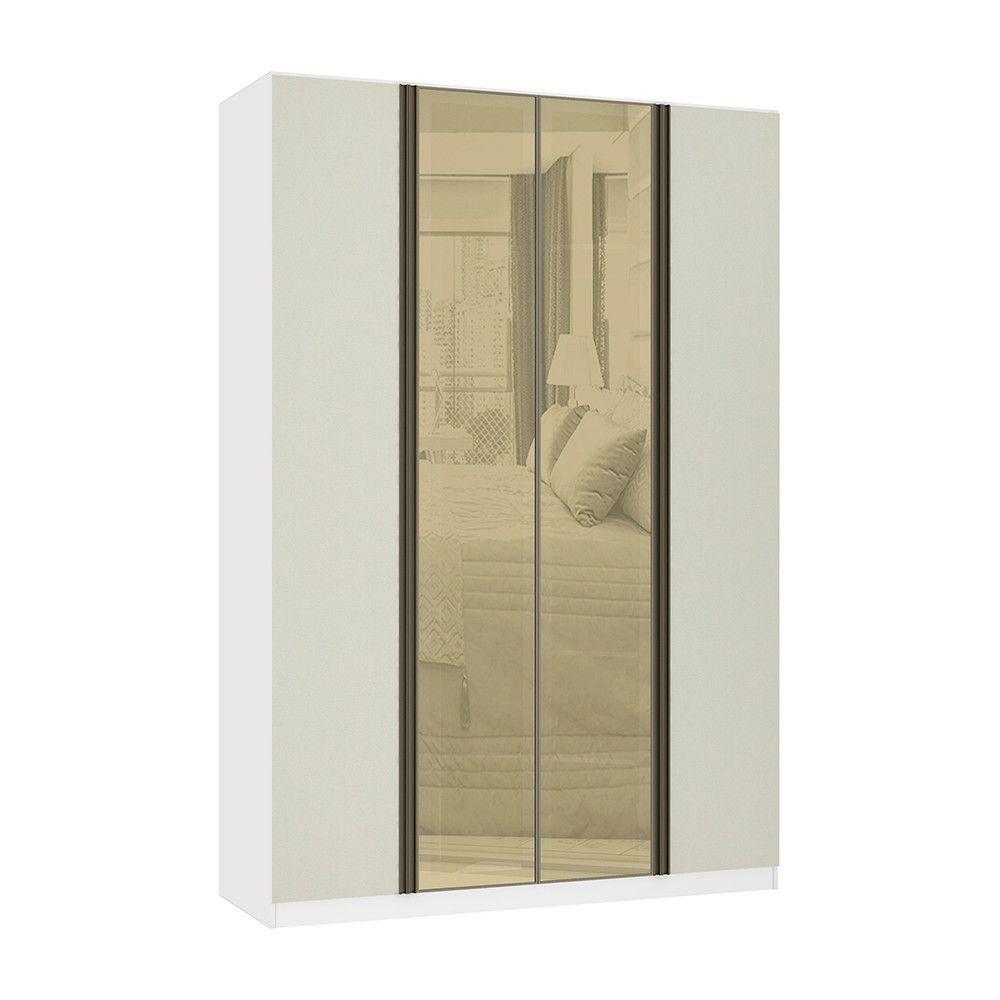 Guarda Roupa 4 Portas 159,2 Cm Bronze Branco Ff Com Kashmir - 1