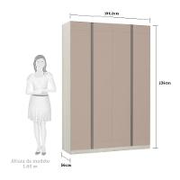 Guarda-roupa 4 Portas 160 Cm Legno Crema Com Connect - 2