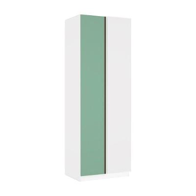 Guarda Roupa Canto Reto Prime Luciane 1 Porta Articulada Branco-Verde Jade