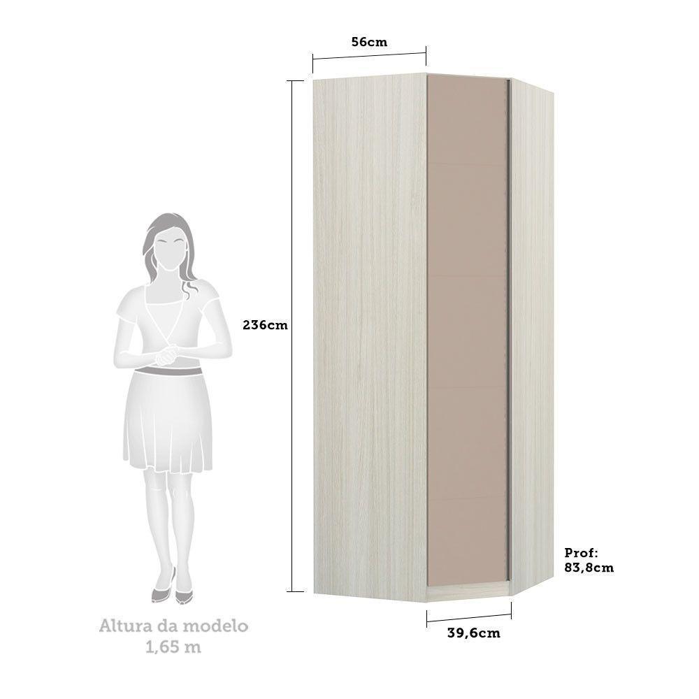 Guarda Roupa 1 Porta 1 Cabideiro Legno Crema Com Connect - 2