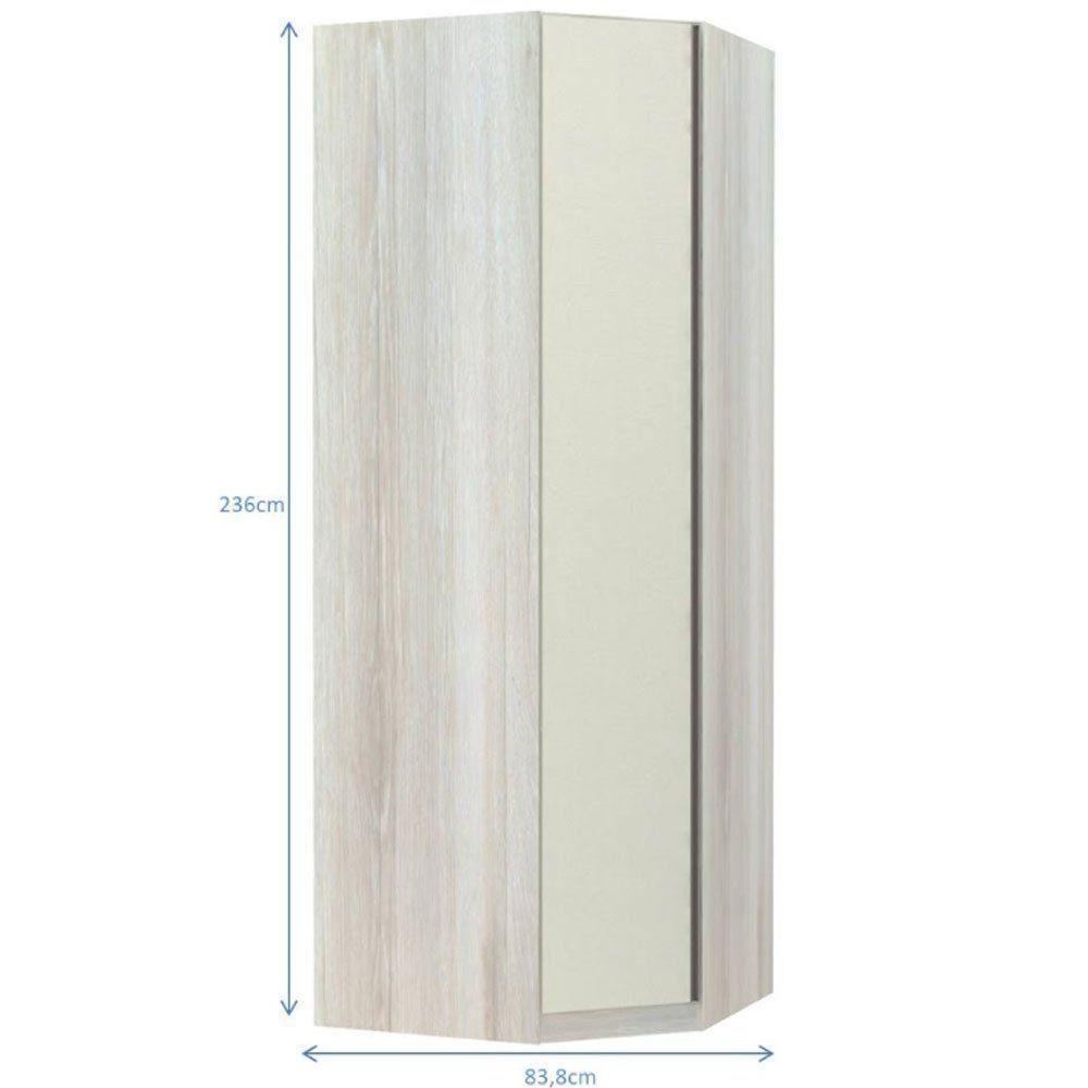 Guarda Roupa 1 Porta 1 Cabideiro Legno Crema Com Kashmir - 3