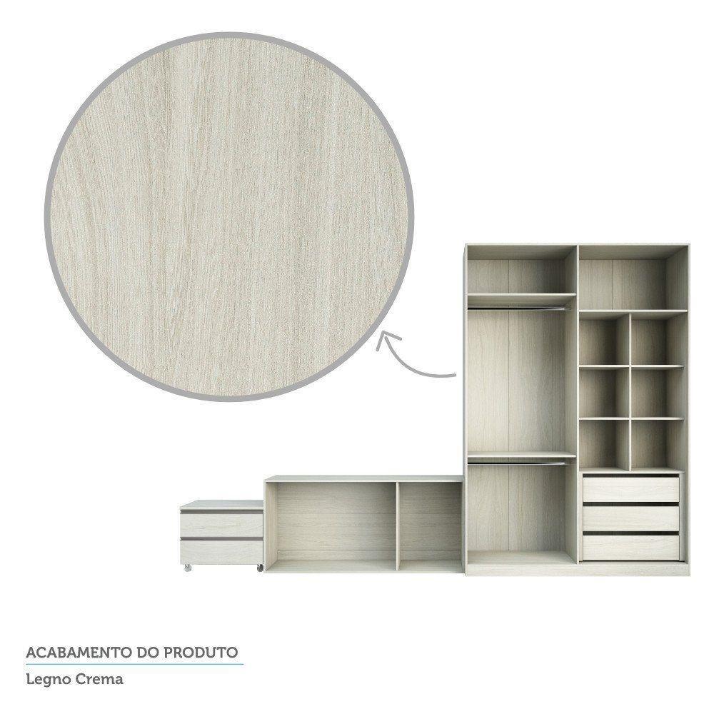 Guarda Roupa Sem Portas, 5 Gavetas, Legno Crema - 2