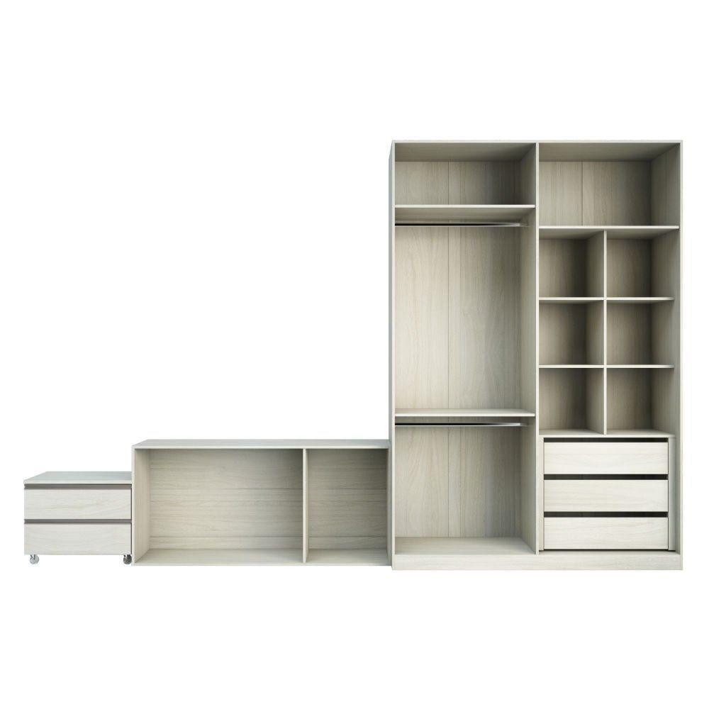 Guarda Roupa Sem Portas, 5 Gavetas, Legno Crema - 6