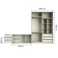 Guarda Roupa Sem Portas, 5 Gavetas, Legno Crema - 7