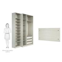 Guarda Roupa, 3 Gavetas, Sapateira E Cabeceira Casal Crema - 3