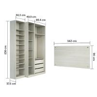 Guarda Roupa, 3 Gavetas, Sapateira E Cabeceira Casal Crema