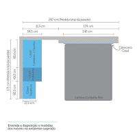 Guarda Roupa, 3 Gavetas, Sapateira E Cabeceira Casal Crema - 5