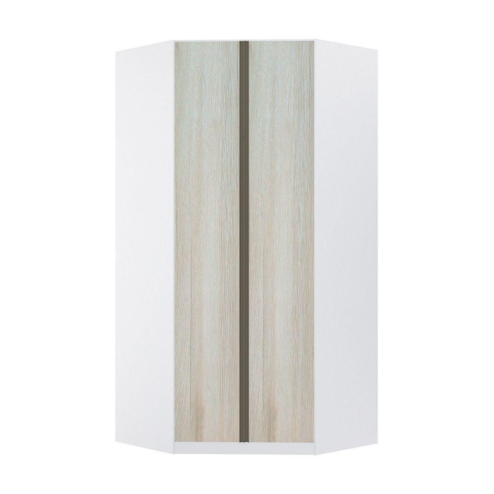 Guarda Roupa Canto 2 Portas 111,9cm Branco Com Legno Crema - 1