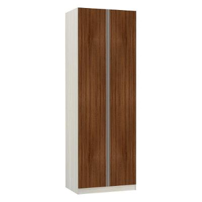 Guarda Roupa Solteiro Prime Plus 2 Portas Bater Legno Crema com Nogueira Dourado