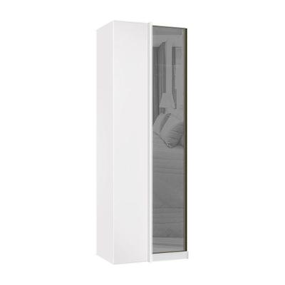 Guarda Roupa Modulado Prime 1 Porta Bater Branco F.F. Reflecta Prata MDP Luciane Móveis