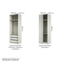 Guarda Roupa Em U Com 6 Gavetas, 5 Cabideiros Legno Crema - 5