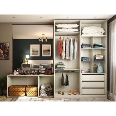 Guarda Roupa Closet Guarda Roupa Closet 2 Peças Luciane Móveis Legno Crema 3 Gavetas