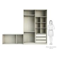 Guarda Roupa Closet, 3 Gavetas, 2 Cabideiros Legno Crema - 3