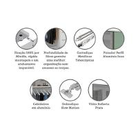 Guarda Roupa 4 Portas 159,2 Cm Prata Branco Com Verde Jade - 3