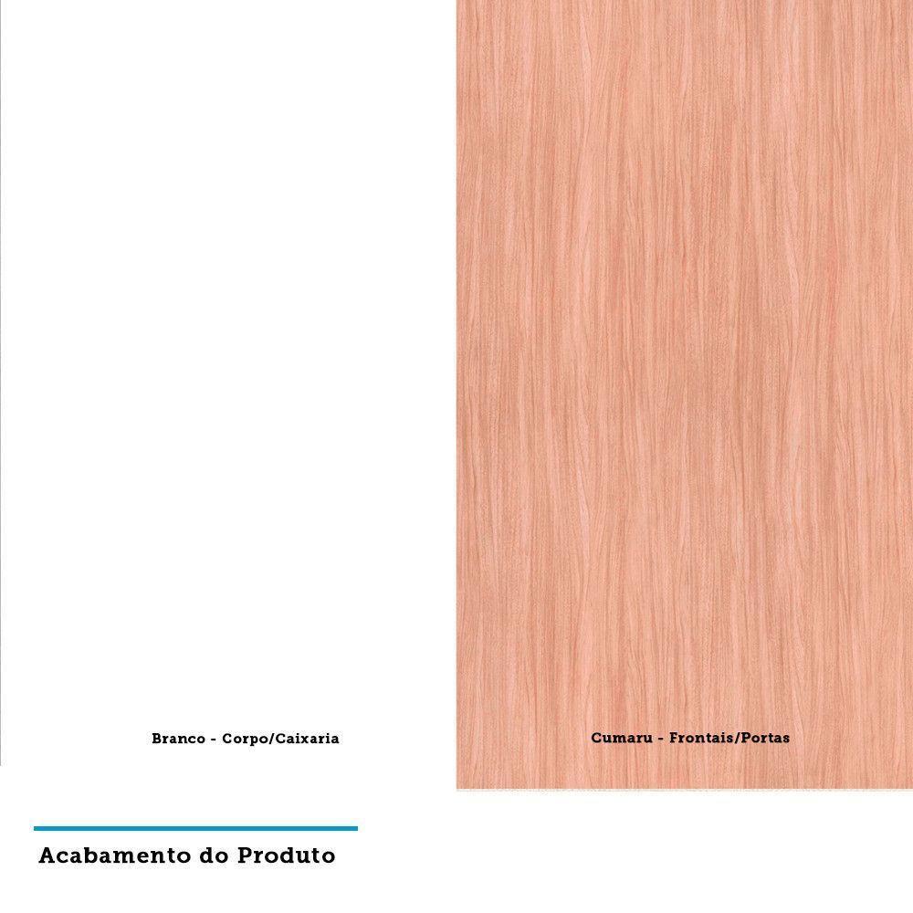 Guarda Roupa 4 Portas 159,2 Cm Bronze Branco Ff Com Cumaru - 2