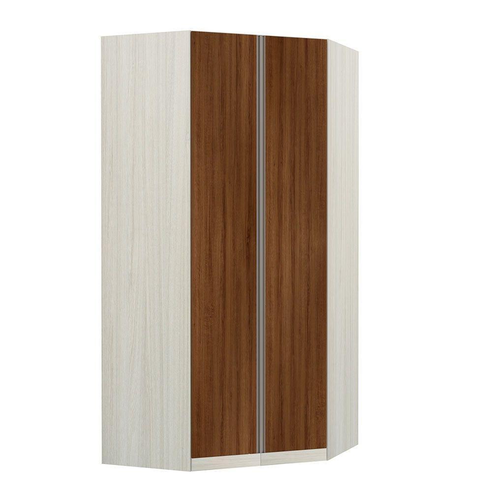 Guarda-roupa Canto 2 Portas Crema Com Nogueira Dourado - 1