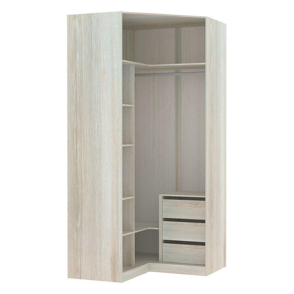 Guarda-roupa Canto 2 Portas Crema Com Nogueira Dourado - 3