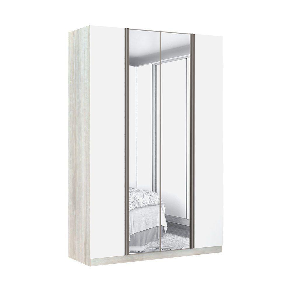 Guarda-roupa 4 Portas 160 Cm Legno Crema Com Branco Mat - 1