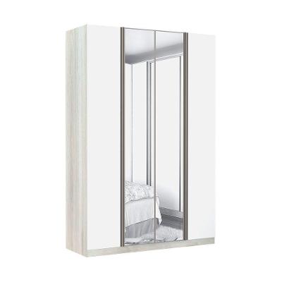 Guarda Roupa Solteiro Luciane 4 Portas Articuladas 3 Gavetas Legno Crema-Branco MAT