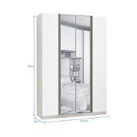 Guarda-roupa 4 Portas 160 Cm Legno Crema Com Branco Mat - 2