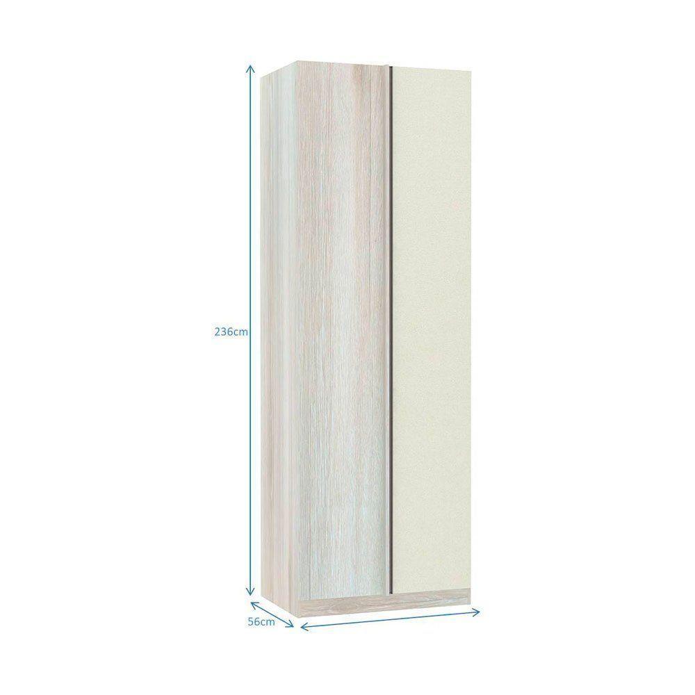 Guarda-roupa Canto 1 Porta 80 Cm Legno Crema Com Kashmir - 2