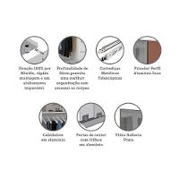 Guarda Roupa 2 Portas De Correr 159cm Prata Branco Com Gaia - 3