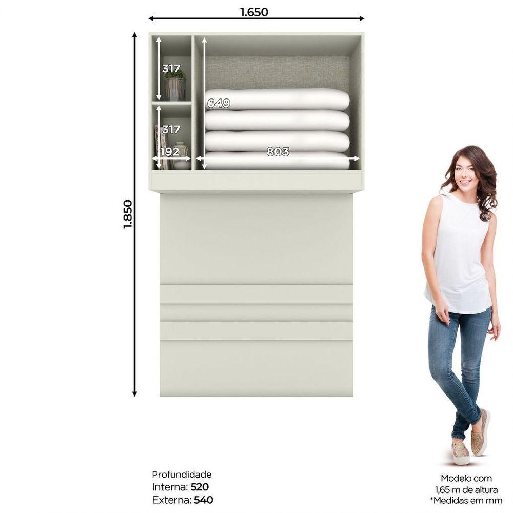 Ponte Solteiro Modulado 02 Portas Seletto Henn Areia Hp Com Jequitibá - 4