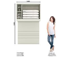 Ponte Solteiro Modulado 02 Portas Seletto Henn Areia Hp Com Jequitibá - 7