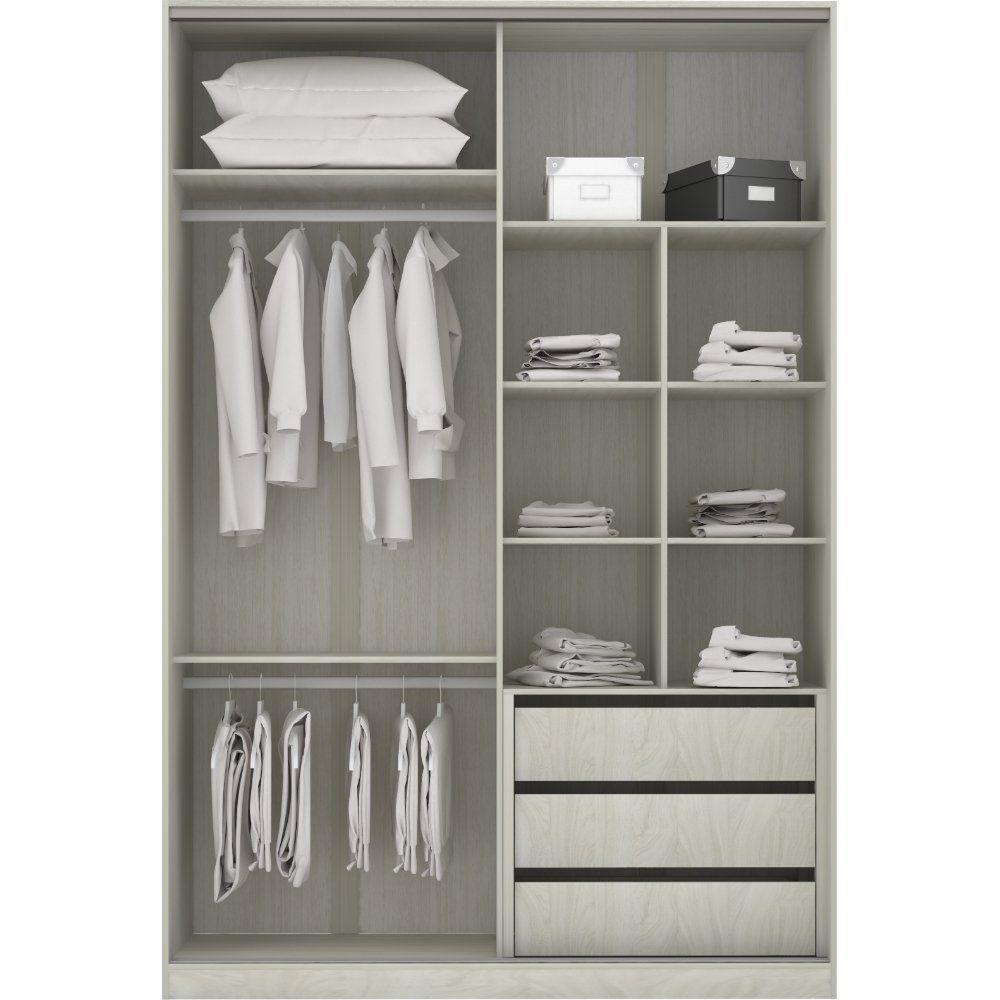 Guarda-roupa 2 Portas De Correr 8 Cm Crema Com Branco Mat - 3