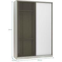 Guarda-roupa 2 Portas De Correr 8 Cm Crema Com Branco Mat - 2