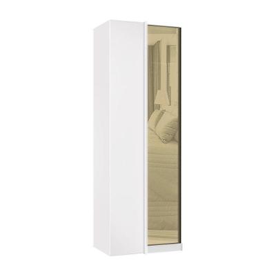 Guarda Roupa Modulado Canto Reto Modulado Canto Reto 1 Porta Vidro Reflecta Bronze