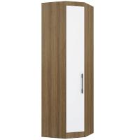 Guarda Roupa De Canto Diagonal Modulado 70cm 1 Porta Paris Luciane Móveis Avelã Pf Com Branco Pf - 2