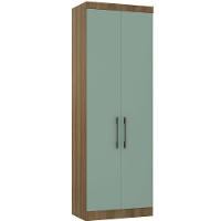 Guarda Roupa Modulado 79cm 2 Portas Paris Luciane Móveis Avelã Pf Com Verde Pf - 1