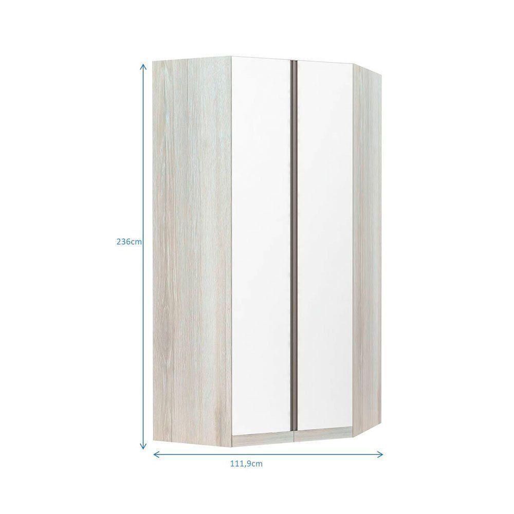 Guarda-roupa Canto 2 Portas Legno Crema Com Branco Mat - 2