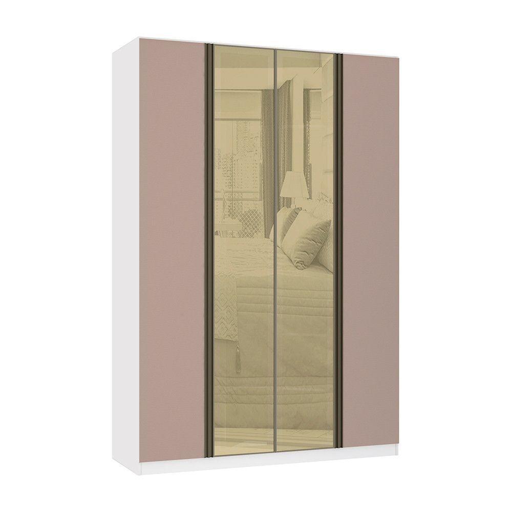 Guarda Roupa 4 Portas 159,2 Cm Bronze Branco Ff Com Connect - 1