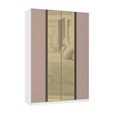 Guarda Roupa Modulado Prime Luciane 4 Portas 3 Gavetas Branco MDP com Vidro Reflecta
