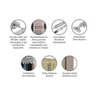 Guarda Roupa 4 Portas 159,2 Cm Bronze Branco Ff Com Connect - 4