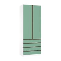 Guarda Roupa 2 Portas 90cm Branco Ff Com Verde Jade - 1