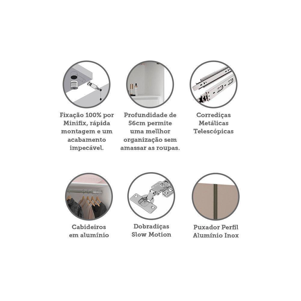 Guarda Roupa Modulado 2 Portas 80cm Branco Ff Com Connect - 3