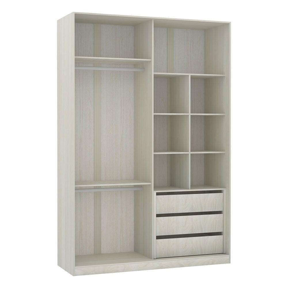 Guarda-roupa 4 Portas Legno Crema Com Nogueira Dourado - 3