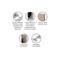 Guarda Roupa Modulado Canto 1 Porta 80cm Branco Com Cumaru - 5