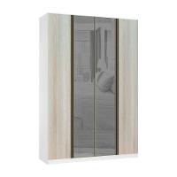 Guarda Roupa 4 Portas 159,2 Cm Prata Branco Com Legno Crema - 1