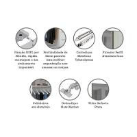 Guarda Roupa 4 Portas 159,2 Cm Prata Branco Com Legno Crema - 3