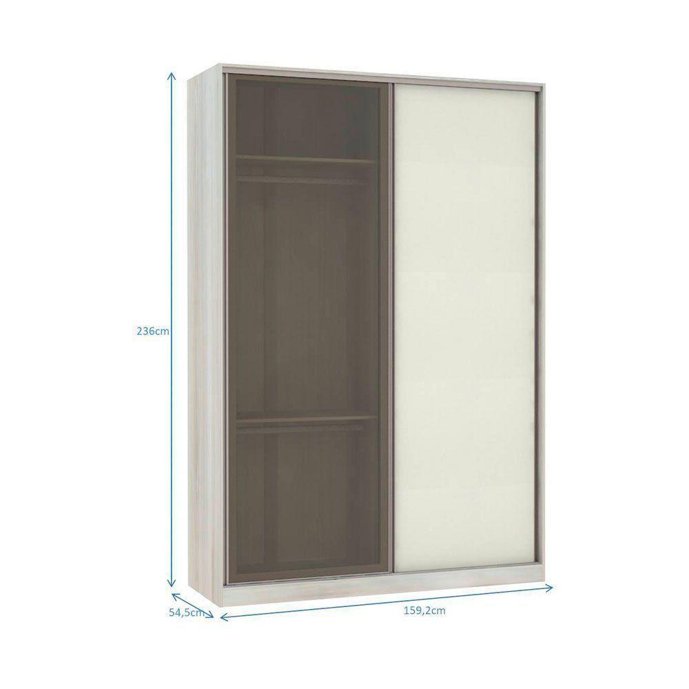 Guarda-roupa 2 Portas De Correr 8 Cm Crema Com Kashmir - 2