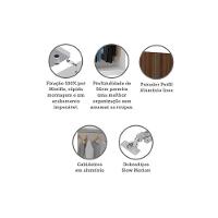 Guarda Roupa 2 Portas 80cm Branco Com Nogueira Dourado - 3