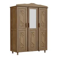 Guarda-roupa Solteiro 3 Portas Espelho 3 Gavetas - 1