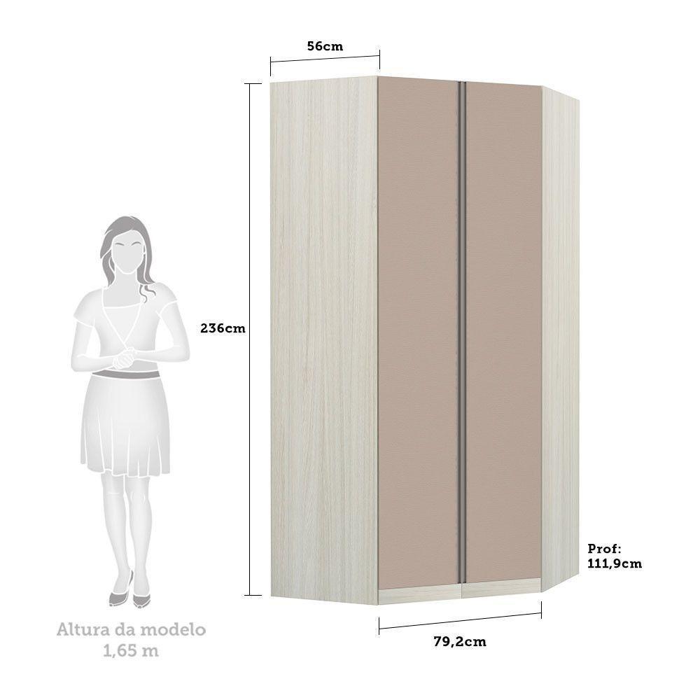 Guarda-roupa Canto 2 Portas Legno Crema Com Connect - 3
