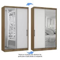 Guarda Roupa Modulado 134,50cm 2 Portas De Correr Com Espelho Paris Avelã Pf Com Branco Pf - 9