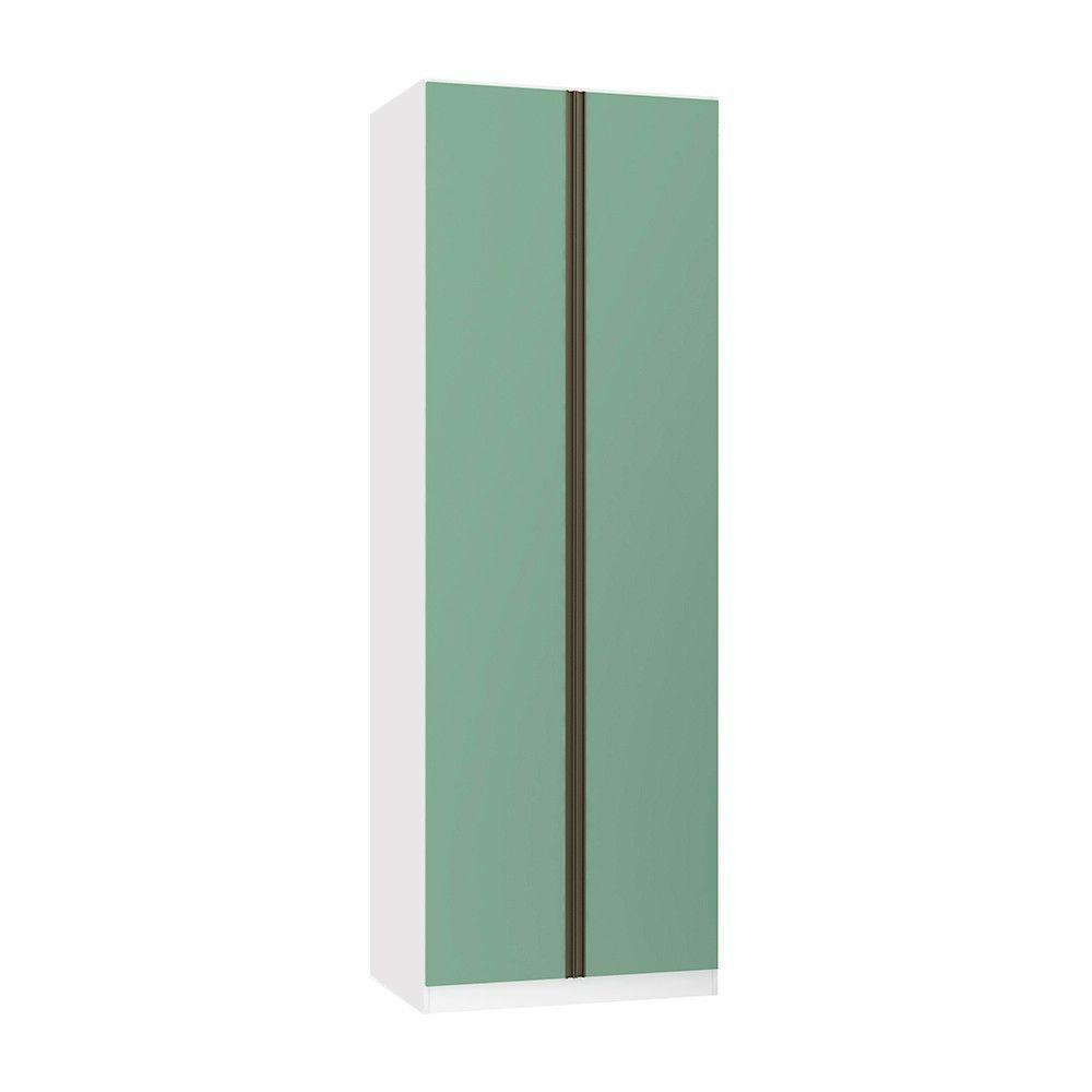 Guarda Roupa Modulado 2 Portas 80cm Branco Com Verde Jade - 1